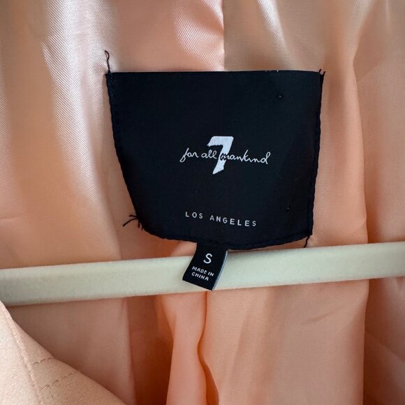 7 For All Mankind Women's - Faux Leather Crop Bomber Jacket - Peach - Small - Picture 3 of 4